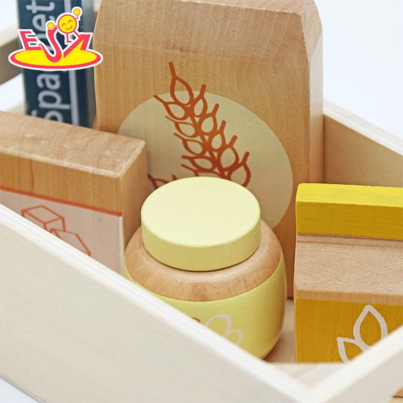 5 Pcs Kitchen Pretend Play Accessories Wooden Play Food Set For Kids W10D779